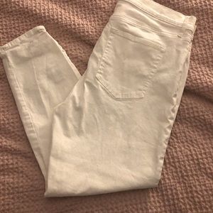 Loft Mid-Rise White Jeans